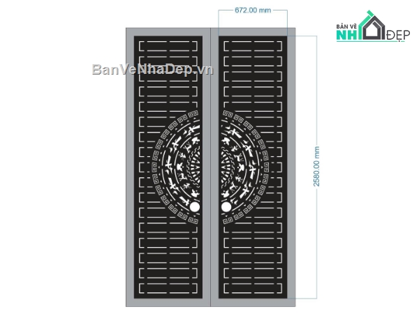 cổng trống đồng cnc,cổng dxf,cắt cổng cnc đẹp