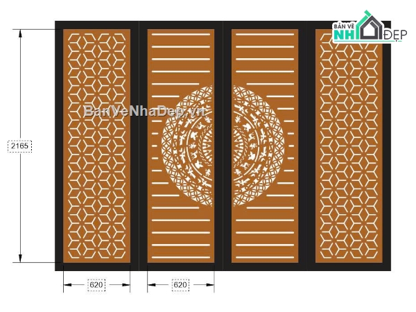 cổng 4 cánh cnc,file cổng dxf đẹp,cổng cnc