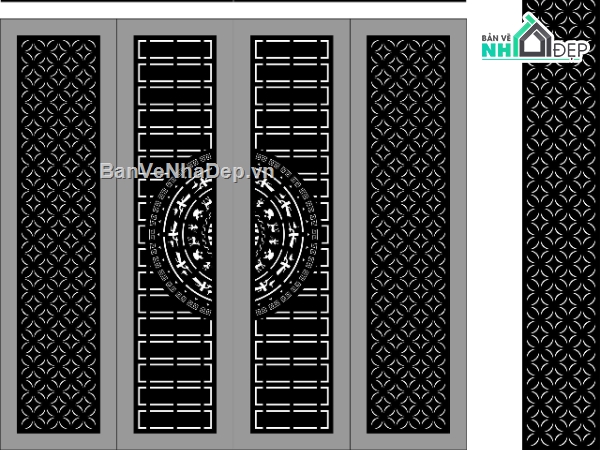 mẫu cổng 4 cánh,ô thoáng,cnc cổng 4 cánh