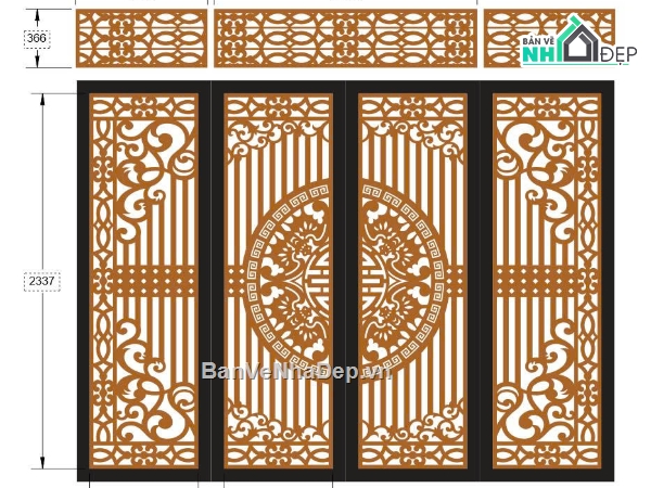 mẫu cổng 4 cánh,ô thoáng,file cnc cổng 4 cánh,mẫu cnc cổng 4 cánh