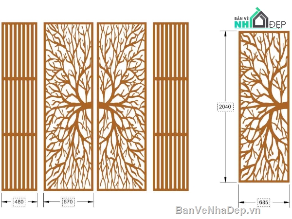 cổng 4 cánh cnc,file cổng dxf đẹp,cổng cnc
