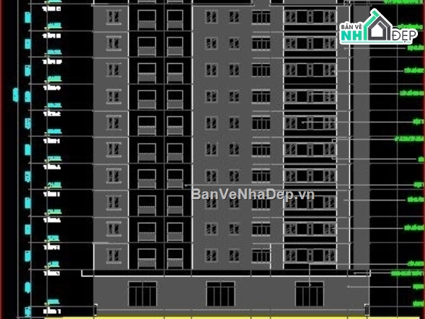 thiết kế chung cư,bản vẽ chung cư,chung cư CT1- bắc Linh Đàm,File cad chung cư CT1