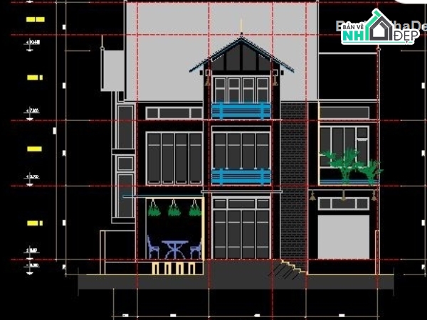 biệt thự hiện đại 14x21.25m,biệt thự đẹp,biệt thự 3 tầng 14x21.25m,bản vẽ biệt thự 3 tầng,thiết kế biệt thự 3 tầng