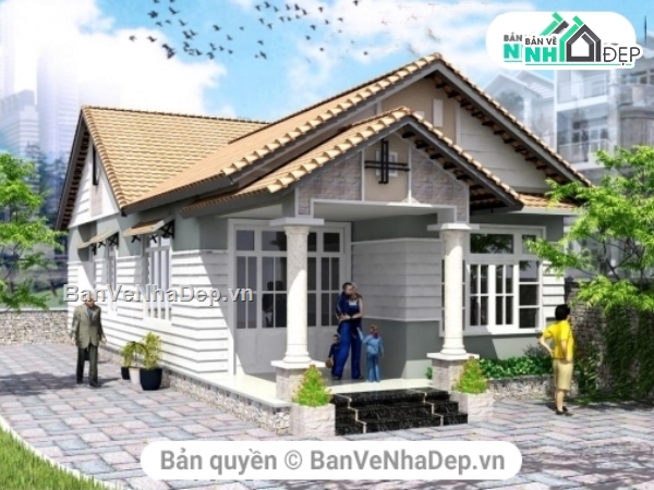 Bản vẽ nhà cấp 4 hiện đại,kiến trúc nhà 1 tầng 10x15.5m,bản vẽ nhà 1 tầng,thiết kế nhà 1 tầng