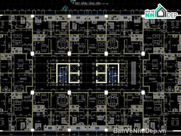 tòa nhà 14 tầng 1 hầm,chung cư 14 tầng 1 hầm,bản vẽ chung cư 14 tầng 1 hầm