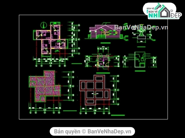 Bản vẽ biệt thự 7x14m,Bản cad thiết kế,Bản vẽ thiết kế CLB,Thiết kế biệt thự,Bản vẽ thiết kế kè