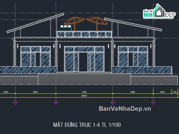 Thiết kế biệt thự,File autocad biệt thự,cad biệt thự,biệt thự sân vườn