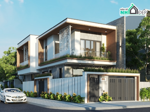 nhà phố 2 tầng,nhà 2 tầng,file cad nhà phố