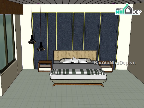 phòng ngủ sketchup,model su phòng ngủ,file sketchup phòng ngủ,nội thất phòng ngủ,phòng ngủ file sketchup