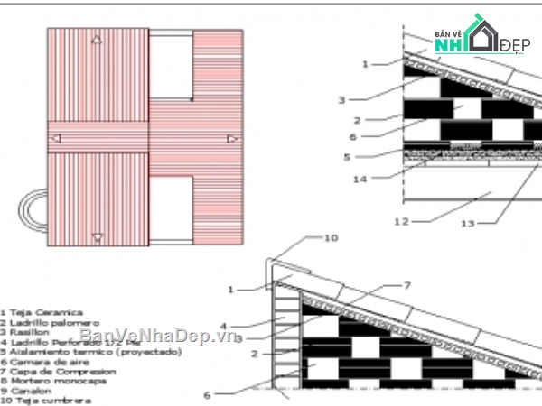 xây dựng dốc mái,xây dựng mái,chi tiết mái dốc,file cad dốc mái,chi tiết xây dựng dốc mái