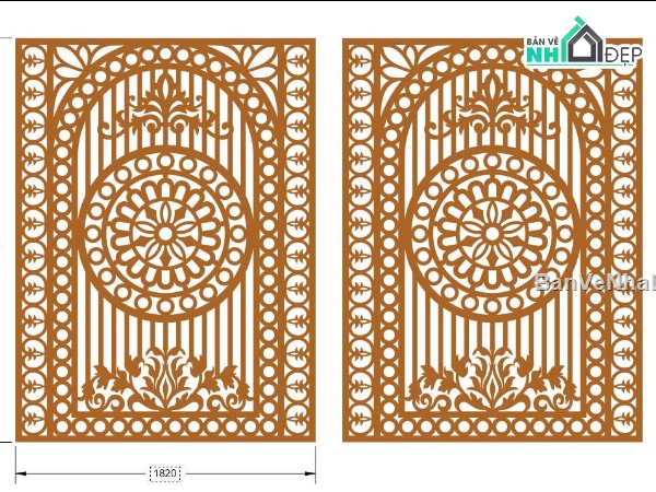 cổng 2 cánh cnc,file cnc cổng 2 cánh,mẫu cnc cổng 2 cánh
