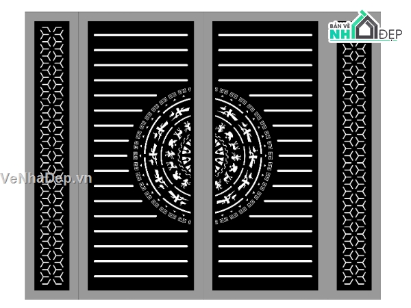 mẫu cổng,mẫu cổng 4 cánh,file cnc cổng 4 cánh