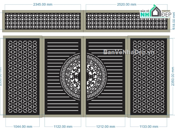 mẫu cổng 4 cánh,file cnc cổng 4 cánh,mẫu cnc cổng 4 cánh