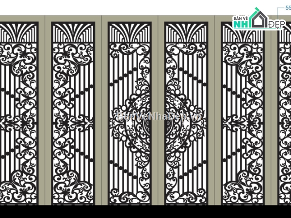 file cnc cổng 6 cánh,mẫu cnc cổng 6 cánh,cổng 6 cánh cnc