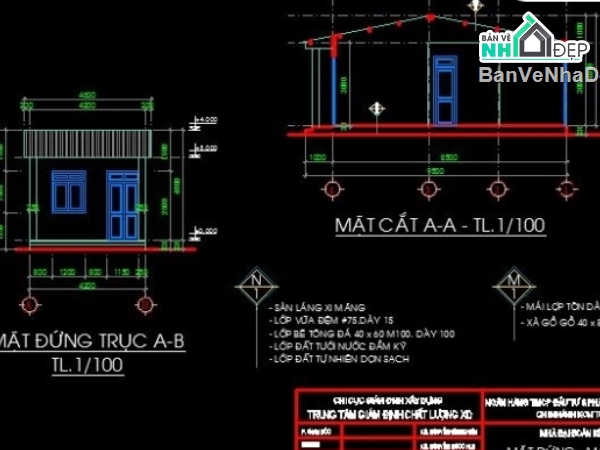 nhà cấp 4,nhà tình nghĩa,nhà đại đoàn kết,nhà hộ nghèo,bản vẽ nhà tình nghĩa