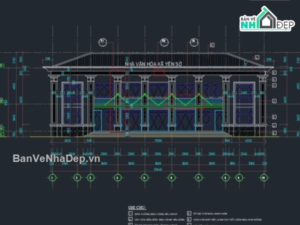 nhà văn hóa 2 tầng,nhà văn hóa xã,kiến trúc nhà văn hóa,nhà văn hóa,nhà văn hóa xã 2 tầng