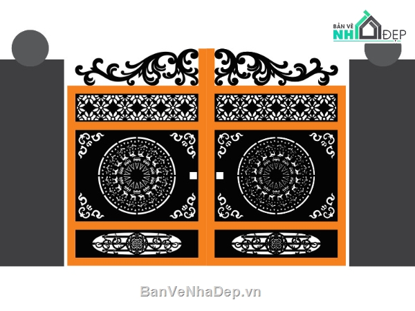 mẫu cổng cnc 2 cánh,file cắt cổng cnc 2 cánh,cổng cnc 2 cánh,autocad cổng cnc 2 cánh