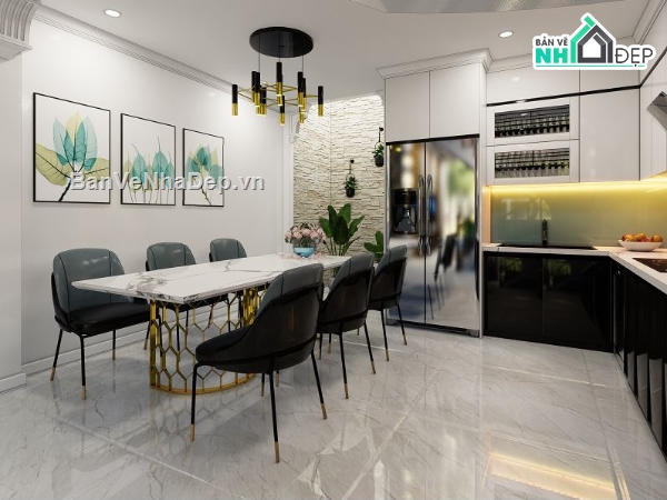 nội thất phòng khách,thiết kế nhà phố,bản vẽ nhà ống