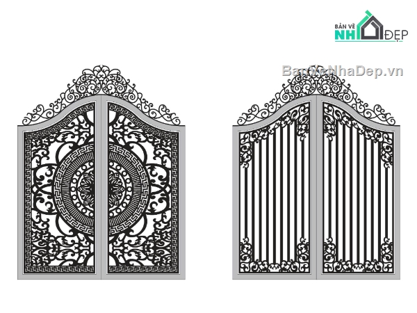 mẫu cổng đẹp,cổng cnc đẹp,cổng dxf
