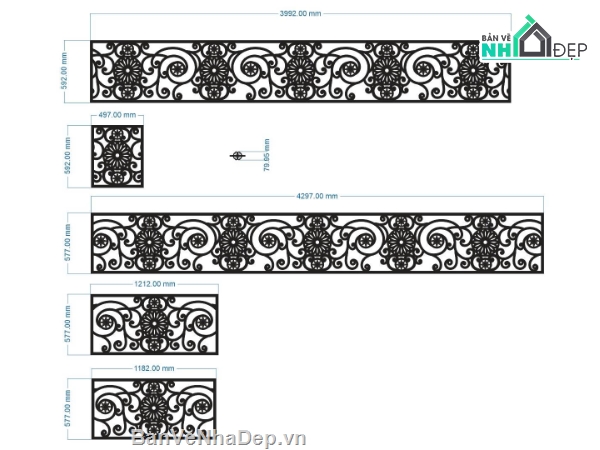 lan can cnc,mẫu lan can cnc,lan can dxf