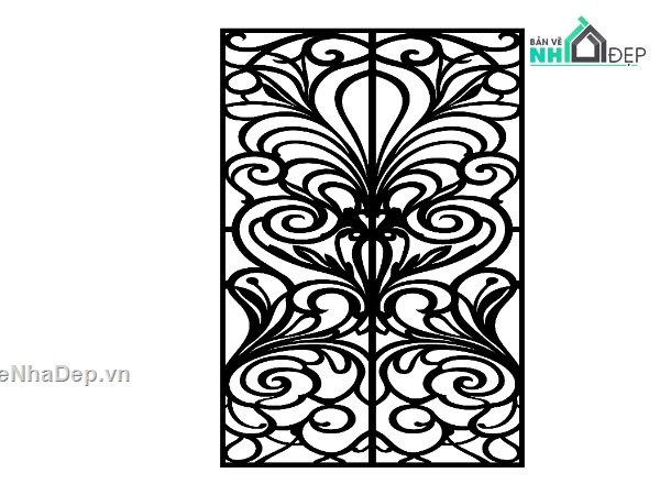 cổng cnc,cổng dxf,cổng 1 cánh