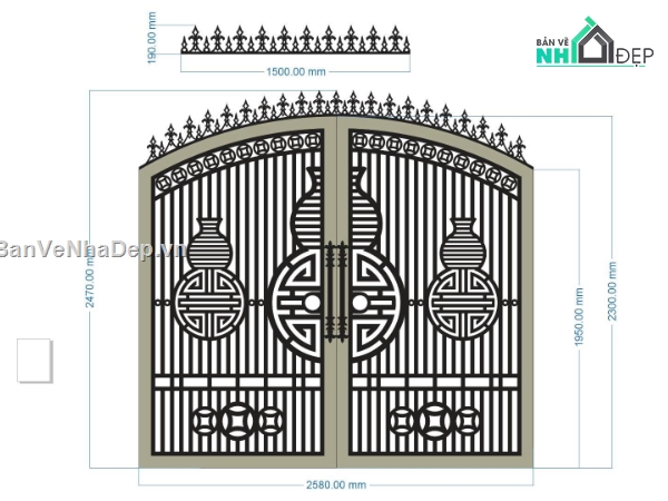 cổng dxf,cổng cnc,cổng chữ thọ