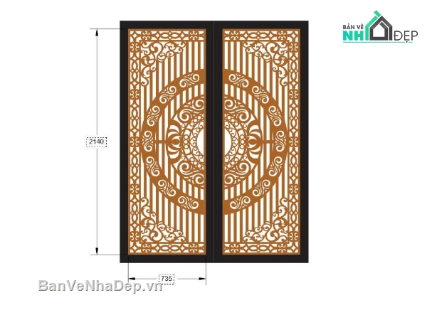 File cổng 2 cánh cnc,cn cổng 2 cánh,file cổng dxf đẹp