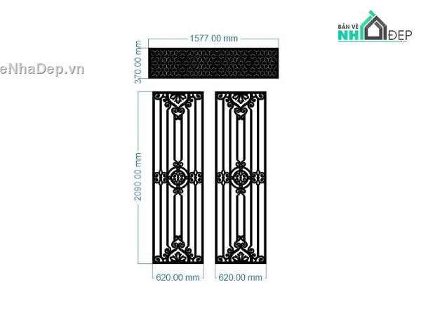 File cổng 2 cánh cnc,cnc cổng 2 cánh,bản vẽ cổng cnc