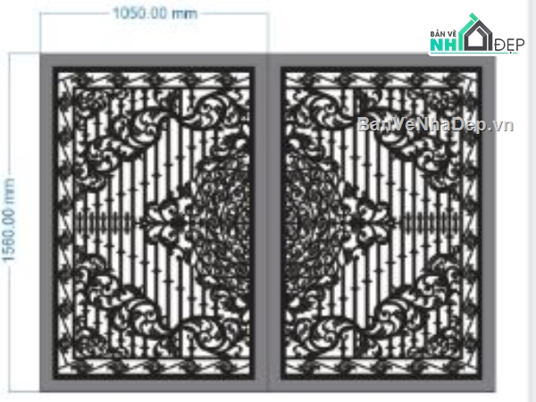 Cổng 2 cánh cnc,file cnc cổng 2 cánh,mẫu cổng 2 cánh