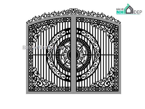 File cổng 2 cánh cnc,file cổng dxf đẹp,cổng cnc đẹp