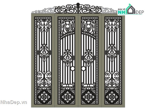 cổng đẹp 4 cánh,file cnc cổng 4 cánh,mẫu cổng 4 cánh