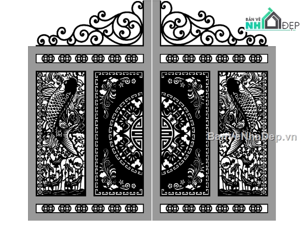 cá chép cnc,cá chép,trống đồng,cổng 4 cánh cnc