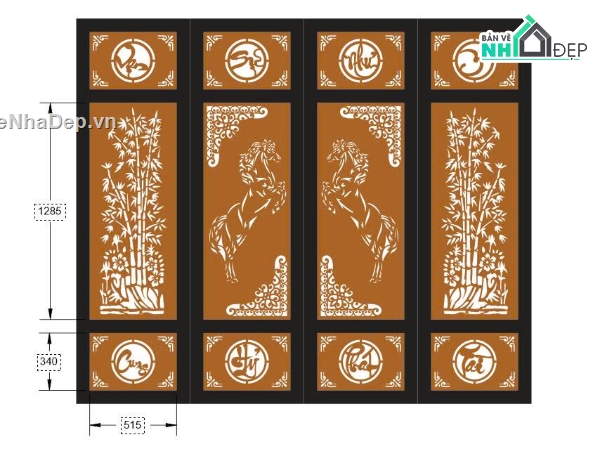 vạn sự như ý,cổng 4 cánh cnc,File cổng 4 cánh