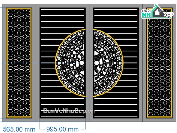 cổng đẹp 4 cánh,file cnc cổng 4 cánh,mẫu cnc cổng 4 cánh
