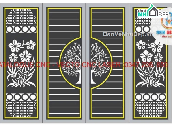 cổng đẹp 4 cánh,mẫu cổng 4 cánh cnc,file cổng 4 cánh cnc