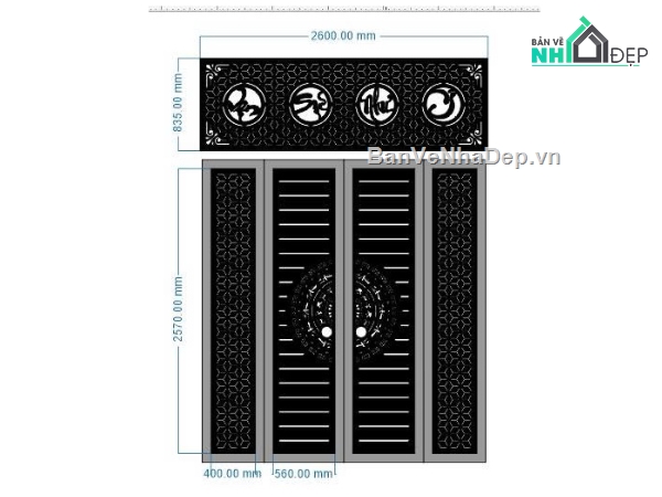 vạn sự như ý,cổng 4 cánh cnc,File cổng 4 cánh