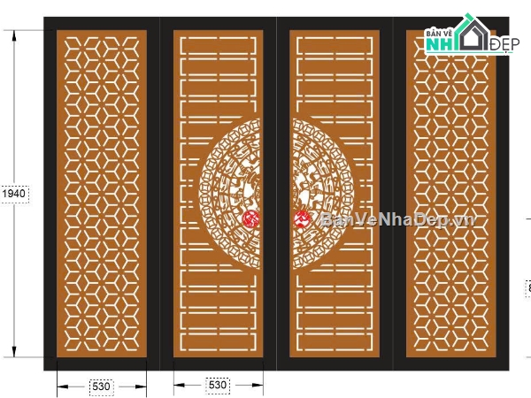 cổng 4 cánh cnc,cổng trống đồng cnc,File cổng 4 cánh
