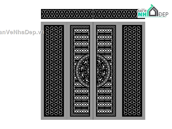 cổng 4 cánh cnc,cổng trống đồng cnc,File cổng 4 cánh