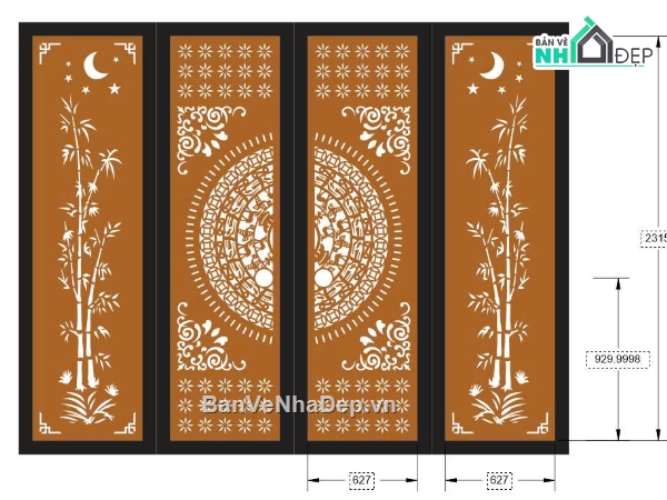 cổng 4 cánh cnc,cổng trống đồng cnc,cổng trúc