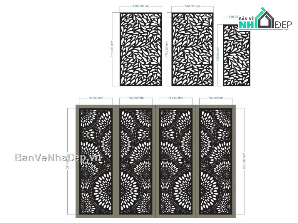 cổng 4 cánh cnc,File cổng 4 cánh,vách lá cnc
