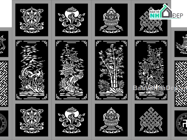 mẫu cổng sắt,cổng 8 cánh,cổng bát bảo