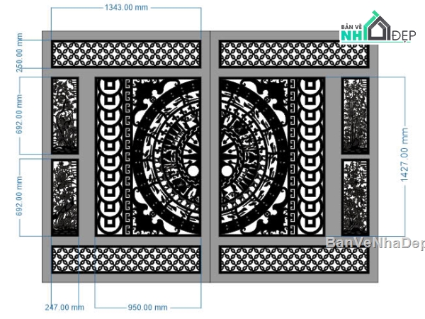 File cổng 2 cánh cnc,cổng tứ quý cnc,cổng trống đồng,file cổng 2 cánh