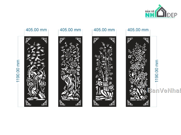 tùng trúc cúc mai,cổng tứ quý cnc,cổng tứ quý