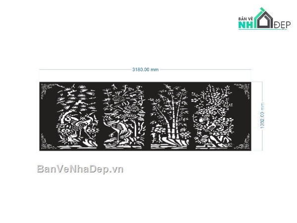 cổng tứ quý cnc,tùng trúc cúc mai,File tứ quý cnc