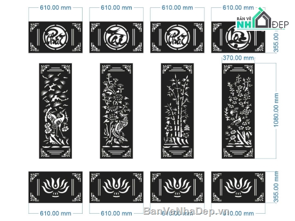 hoa sen cnc,cổng tứ quý cnc,cổng tứ quý