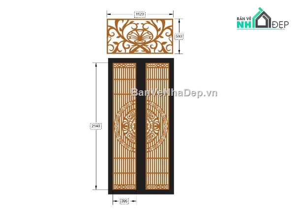 cnc cửa 2 cánh,2 cánh cnc,dxf cửa cổng