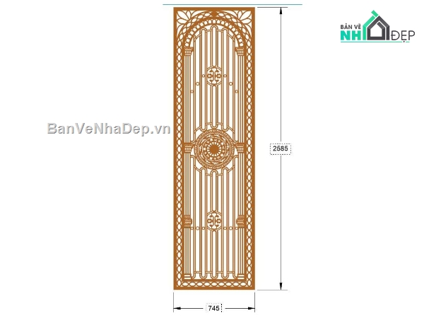 cổng cnc 1 cánh,thiết kế cổng 1 cánh,file cổng dxf đẹp
