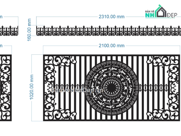 thiết kế hàng rào,cnc hàng rào,mẫu hàng rào cnc