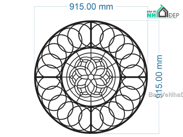 mái kính,hoa văn tròn mái kính,file cnc hoa văn tròn mái kính