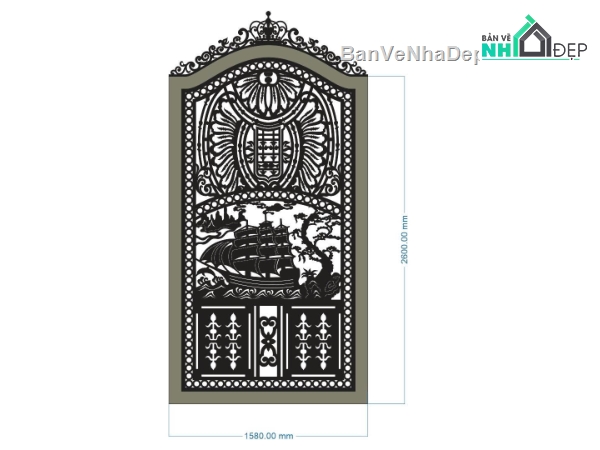 mẫu cổng cnc 1 cánh,cổng cnc 1 cánh,file cnc cổng 1 cánh